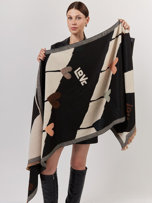 в составе ШЕРСТЬ  и КАШЕМИР Большой, мягкий, теплый  двусторонний палантин - Tantino фото 9