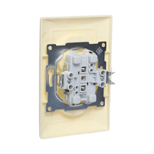 Розетка Luazon Lighting «Антей», 10 А, скрытая, IP20, двухместная, без заземления, бежевая