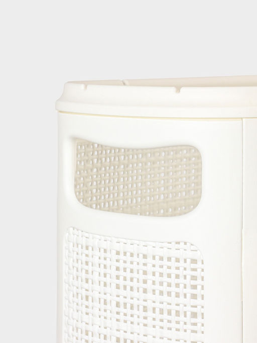 Плетёная корзина для белья с крышкой "Лён" 60л 43×20×80см, цвет белый