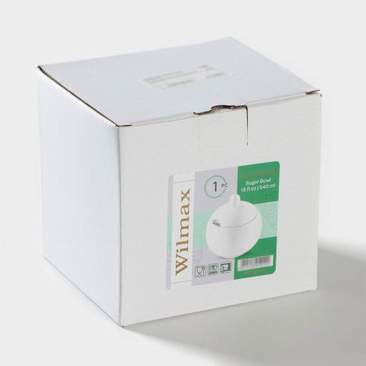 Сахарница с крышкой Wilmax Olivia, 540 мл, фарфор, белая