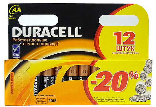 Цена за 12 шт. Батарейка Duracell LR6 /уп 2/20/ пальчиковая - ГалеонТрейд фото 4