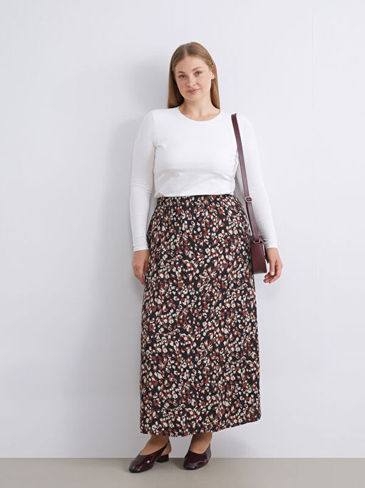 Beli Lastikli Desenli A Kesim Etek