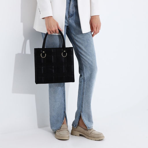 Сумка женская тоут на магните, 27×8×25 см, чёрная