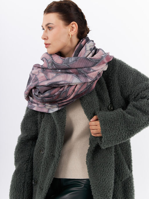 Большой, мягкий, тонкий и очень нежный двусторонний палантин с рисунком - Tantino фото 2