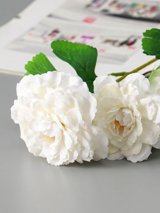 Цветы искусственные "Хризантема волнистая галант" d-8 см 58 см, белый