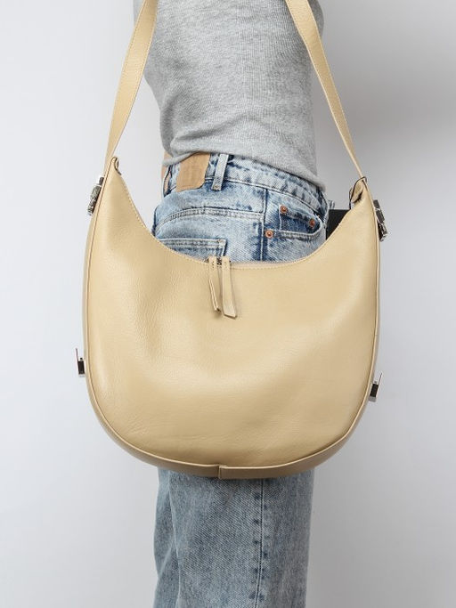 Сумка женская натуральная кожа GU 163-8537, 1отд+еврокарм, бежевый SALE 260168 - Adelia фото 5