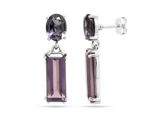 Серьги из серебра синт.александрит, Фантазия
