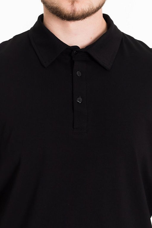 Лонгслив-поло М124061а черный - Елена фото 5