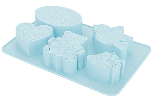 Форма для выпечки 5 ячеек 26*17*4 см голубая - Elan gallery фото 4