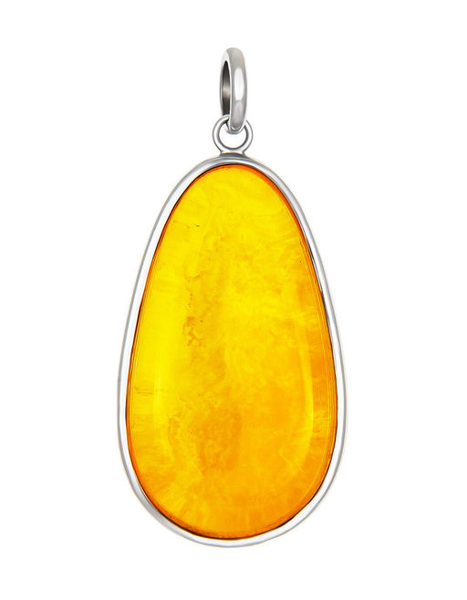 Крупный кулон из красивого текстурного янтаря