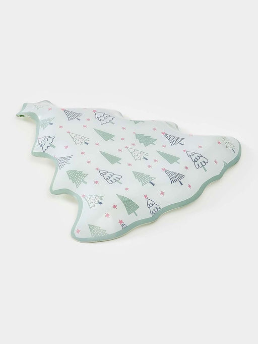 Блюдо сервировочное новогоднее Доляна Ёлочка, 24.5?24.7?2 см, стекло, белое