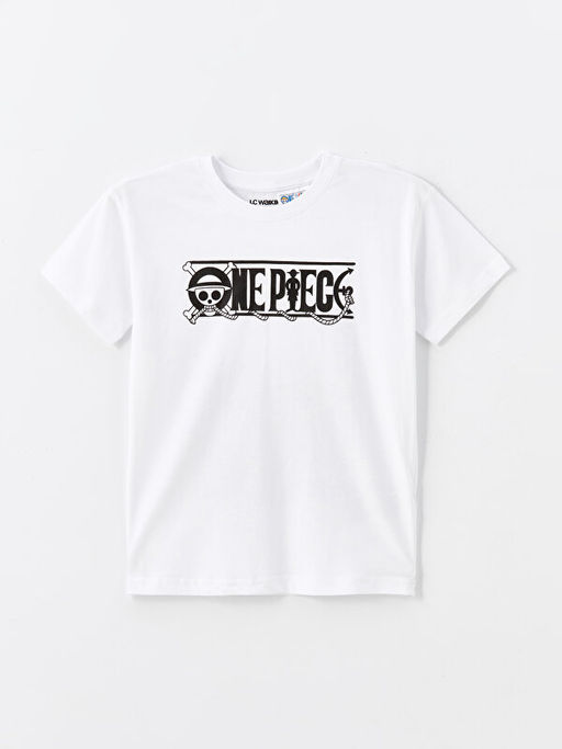 Bisiklet Yaka One Piece Bask?l? Erkek ?ocuk ?ortlu Pijama Tak?m? - Waikiki фото 2