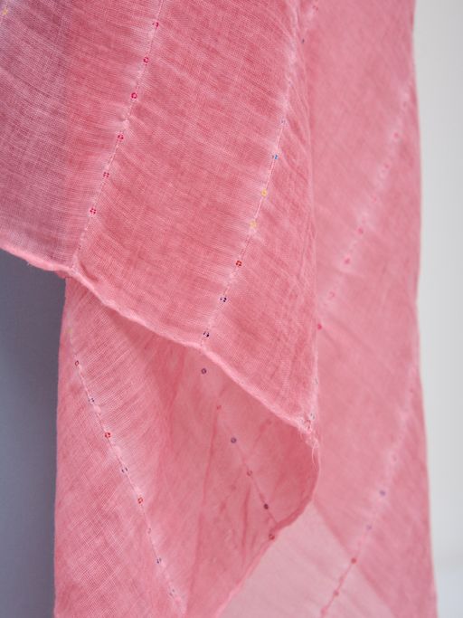 ЛЕН ХЛОПОК ВИСКОЗА Большой, красивый двусторонний палантин с необычной выработкой - Tantino фото 3