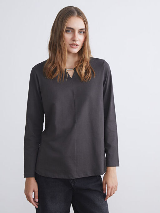 Bisiklet Yaka Kad?n Ti??rt