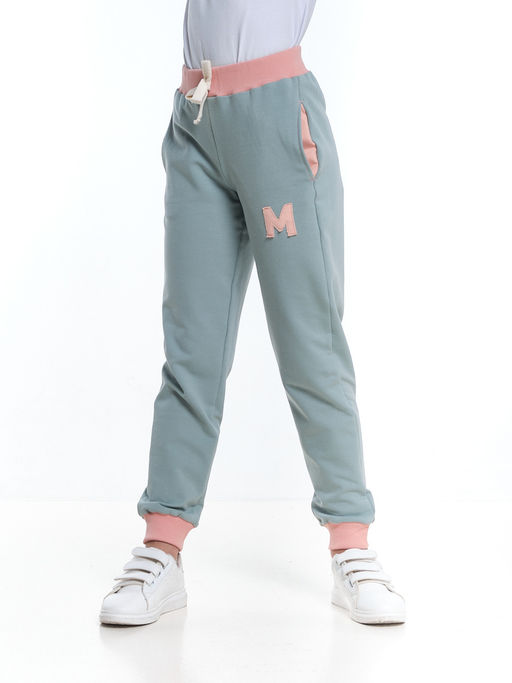 Брюки на резинке из кашкорсе для девочки UD 0855 мята/персик - Mini maxi фото 3