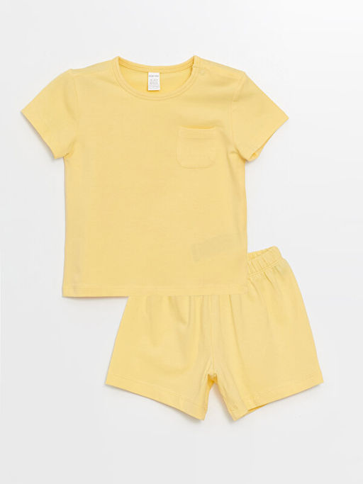 Bisiklet Yaka Basic Erkek Bebek ?ortlu Pijama Tak?m?