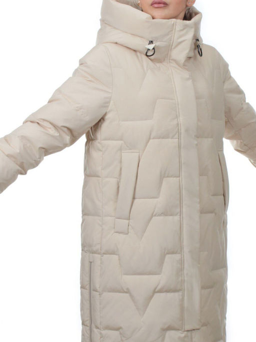 H268 LT. BEIGE Пальто зимнее женское (170 гр. холлофайбер)