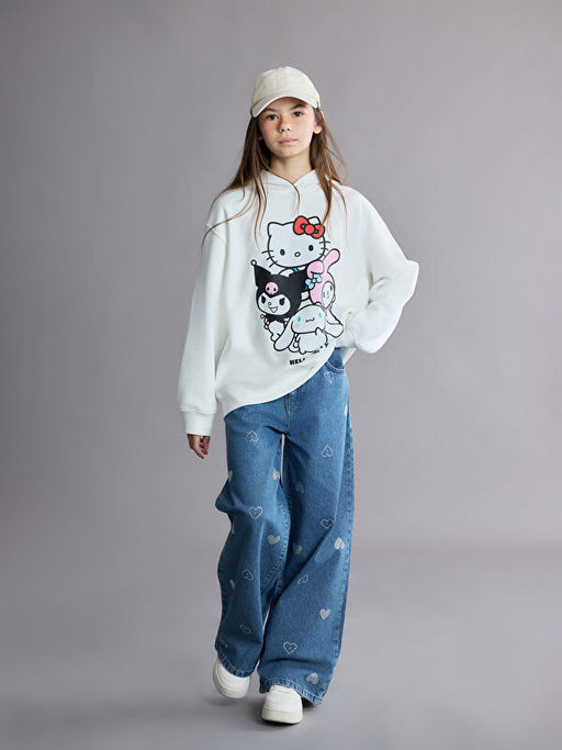 Wideleg Ta?l? K?z ?ocuk Jean Pantolon