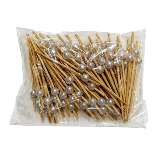 Шампур бамбук 7 см "Жемчуг" в ассорт.