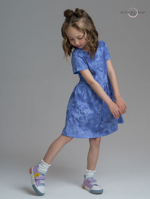 Платье Лето зайцы варенка синий - Sovalina фото 18