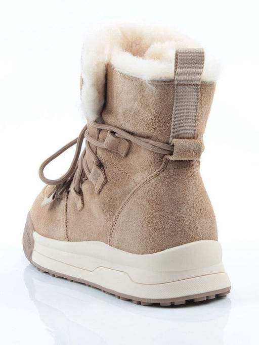 04-PAYH06-3Z BEIGE Ботинки зимние женские (натуральная замша, 100% шерсть, натуральный мех)