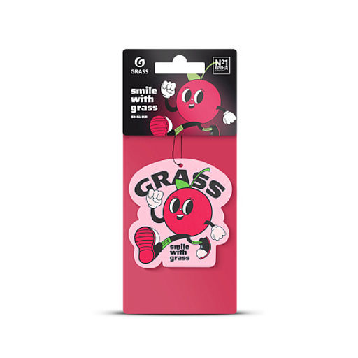 GRASS ароматизатор картонный подвесной "Смайл" (вишня)