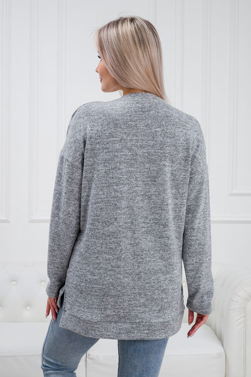 Джемпер женский из ангоры кашемир меланж Афина серый - Амадэль фото 4