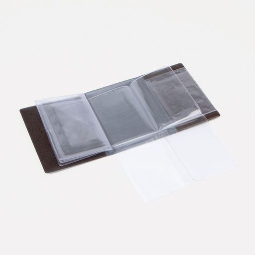 Обложка для документов 2 в 1: для автодокументов и паспорта, коричневая