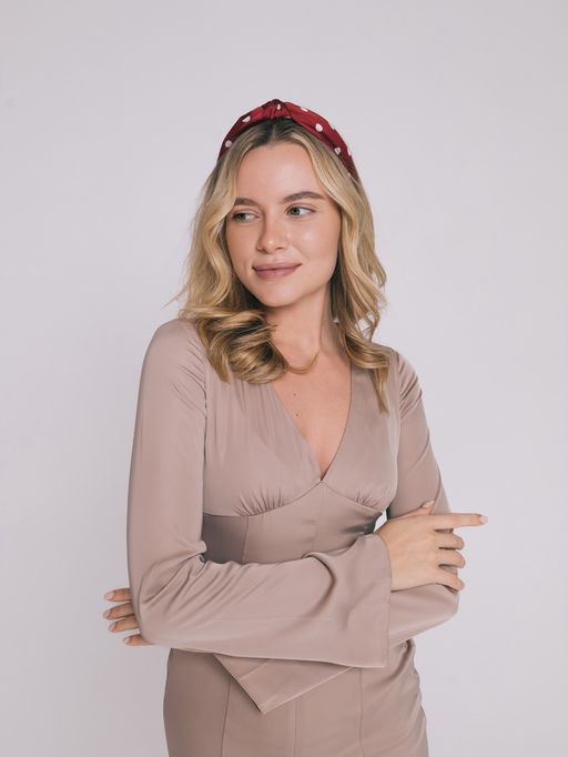 Цена за 2 шт. Ободок для волос «Кокетка», 3 см, красный горох