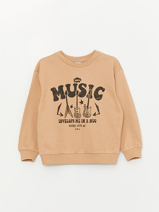 Bisiklet Yaka Bask?l? Uzun Kollu K?z ?ocuk Sweatshirt ve Tayt - Waikiki фото 2