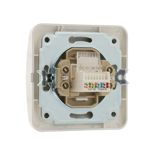 Розетка компьютерная Luazon Lighting «Орион», скрытая, IP20, одноместная, серебристая