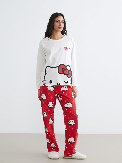 Hello Kitty Bask?l? Kad?n Pijama Tak?m