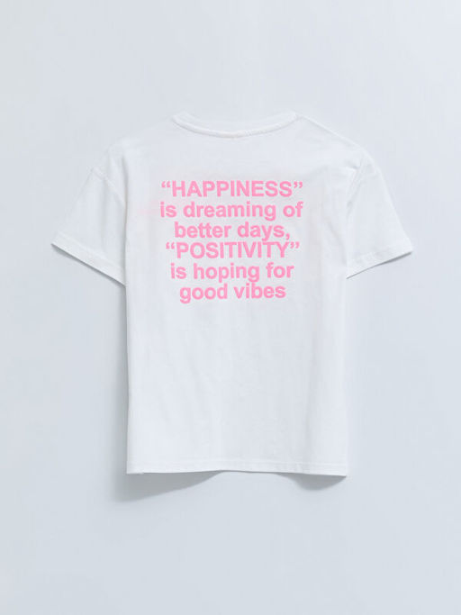 Bisiklet Yaka Bask?l? K?sa Kollu Pamuklu K?z ?ocuk Ti??rt ve Tayt - Waikiki фото 3