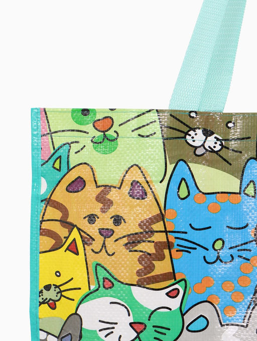 Сумка хоз Котики, 45*20*37, отдел без молнии, зеленый