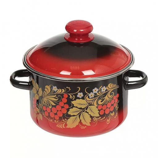 ЭМ_Кастрюля 3,0 л сфер. РЯБИНА ЧЕРНАЯ ОБОД арт. 7МС181Р