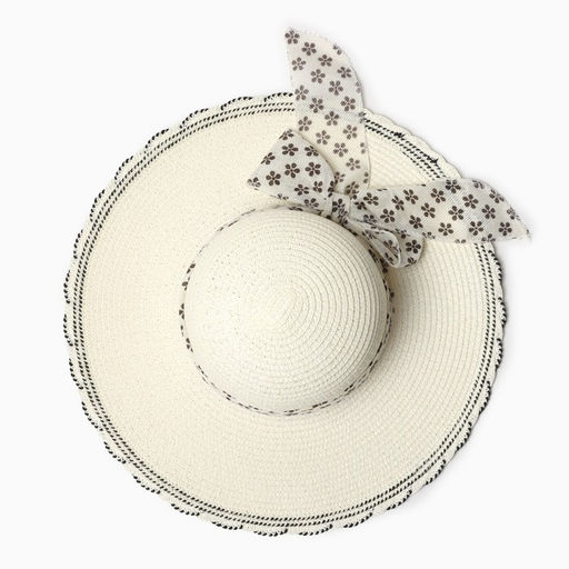 Шляпа женская MINAKU, молочная, размер 58, с бантом