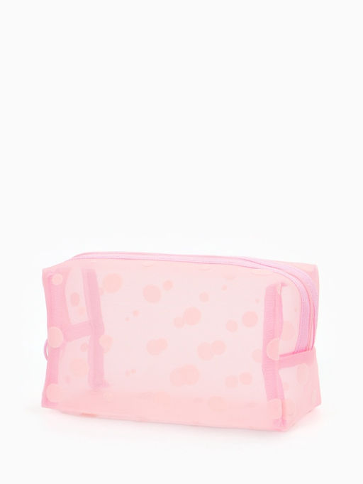 Косметичка дор Горох, сетка 18*7,5*10, отд на молнии, розовый