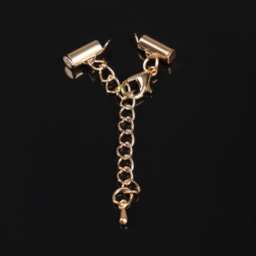 Концевик для браслета из бисера (пара) 10мм, с цепочкой удлинителем, цвет золото - Queen fair фото 2