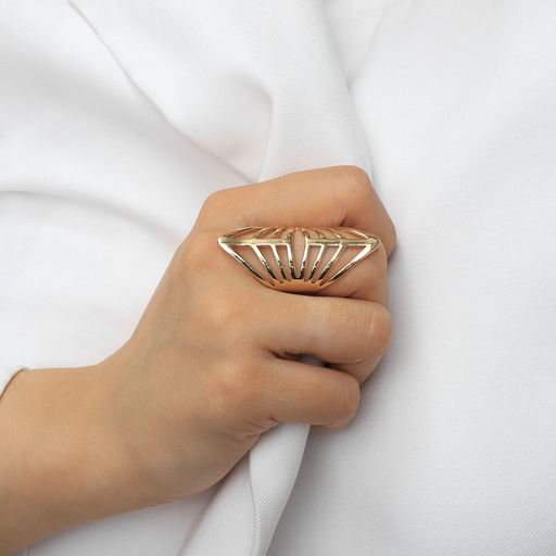 Кольцо металл Тренд пики, цвет золото, размер 16 - Qf фото 3