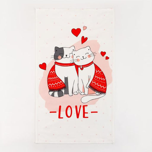 Полотенце Этель "Cat&apos;s love" 40×73 см, 100% хлопок, саржа 190 г/м²