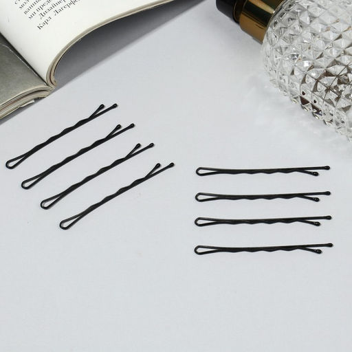 Цена за 3 шт. Невидимки для волос QF «Классика», набор 40 шт., 6 см, чёрные