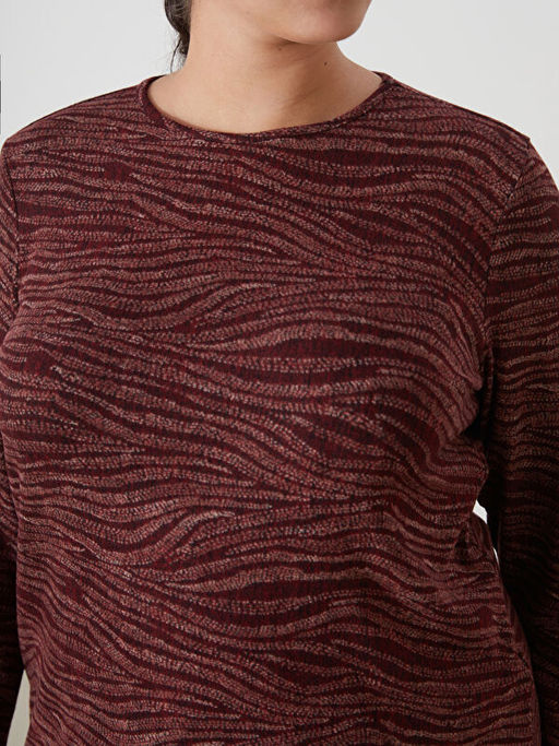 Bisiklet Yaka Desenli Kad?n Bluz