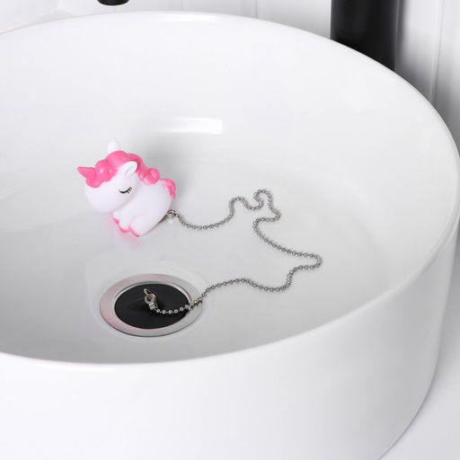 Пробка для ванны с игрушкой «Единорог», диаметр верх 5.1 см, низ 4.6 см, белая