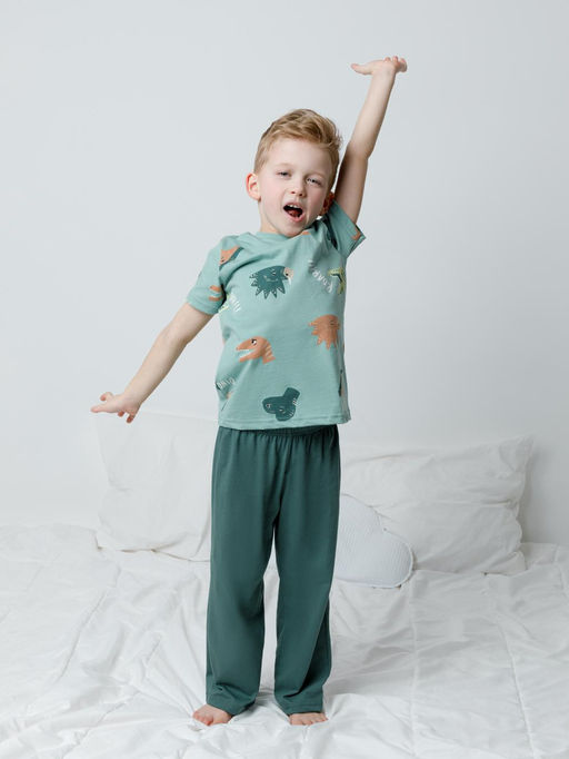 К 1646/динозавры,зеленый пижама для мал