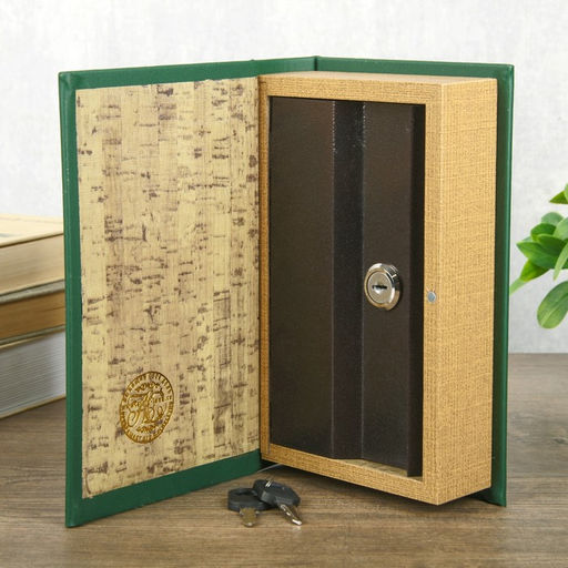 Шкатулка книга-сейф «На удачу в делах и бизнесе», дерево и искусственная кожа, с замком, тиснение, 21×13×5см