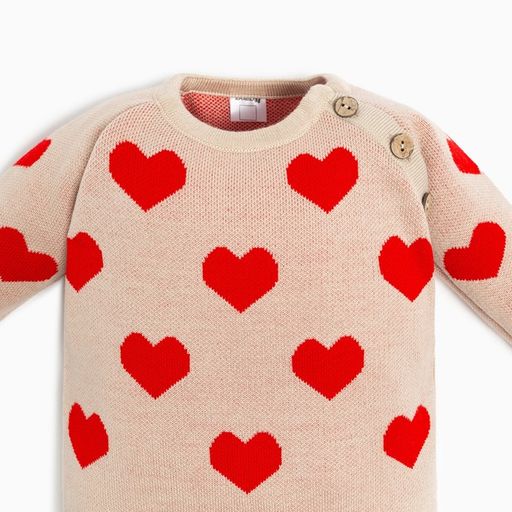 Комбинезон вязаный Крошка Я Сердечки, рост 68-74 см  фото 7