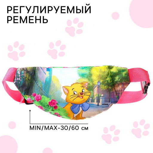 Сумка поясная детская для девочки, 25×6×13 см, Коты Аристократы
