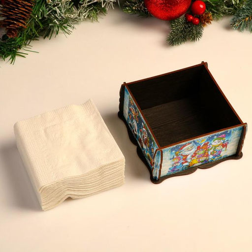 Салфетница Квадрат Новогодние герои, 14х14х7,3 см - Simaland фото 3