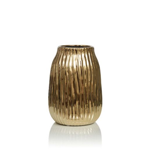 Декоративная ваза Ortessa Home Philosophy (малая). Цвет золотой. Размер 13х21 см.