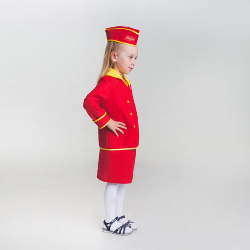 Карнавальный костюм детский Стюардесса, юбка, пилотка, пиджак, 4-6 лет, рост 110-122 см - Simaland фото 2
